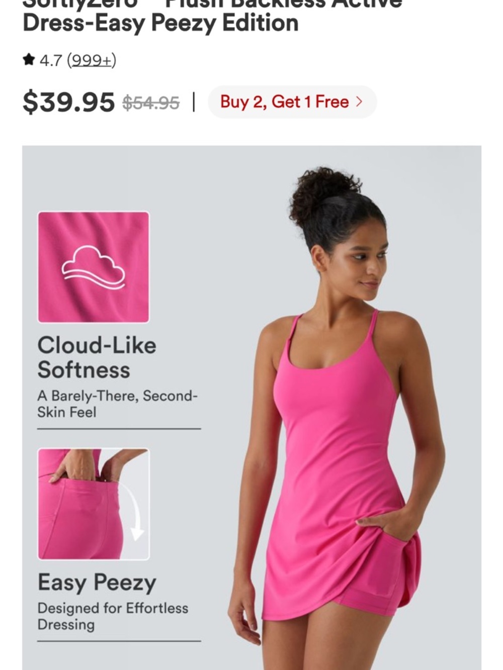 HALARA Red easy peasy tennis Dress with Crisscross Straps - Picture 5 of 5